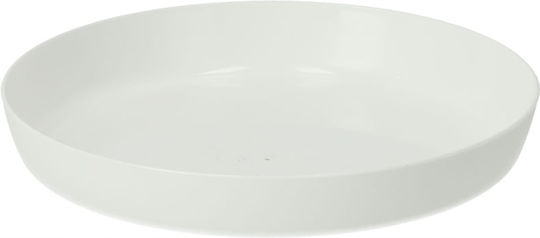 Kadax Γλάστρα Πλαστική White Matte με Πιάτο 25x23εκ.