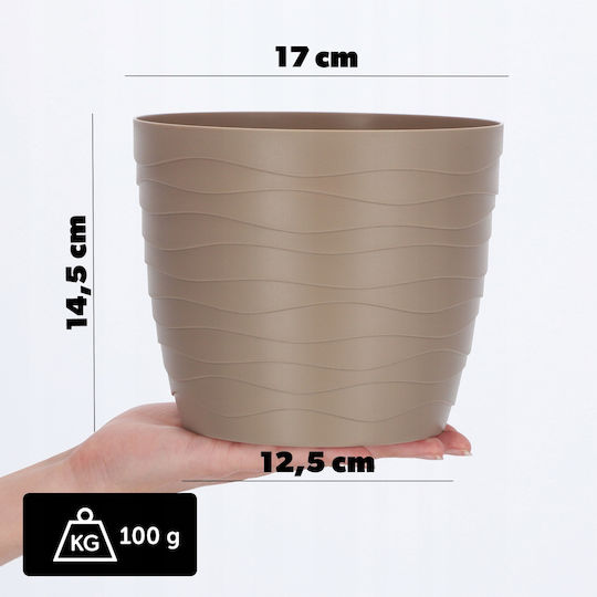 Kadax Γλάστρα Πλαστική Beige 17x17εκ.