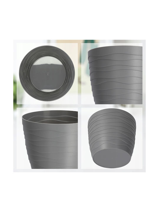 Kadax Γλάστρα Πλαστική Ash Gray 15x15εκ.