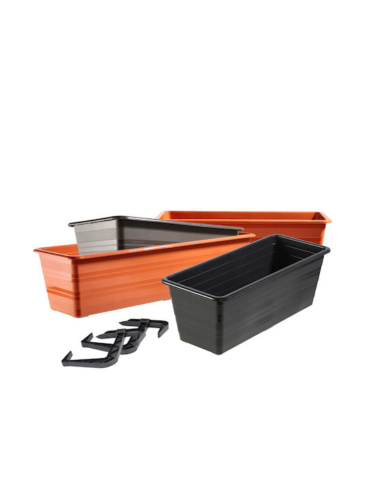 Kadax Set 4 Planter Box-uri Plastice Maro