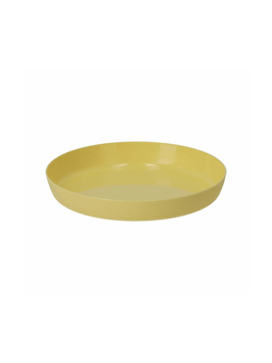 Kadax Kunststoff Blumentopf Gelb Matt mit Untersetzer 25x23cm