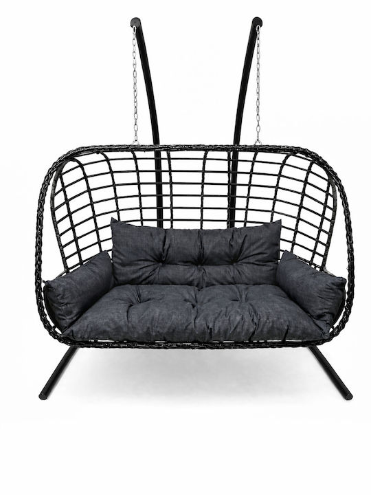 Φωλιά με Βάση 2 Θέσεων Rattan Μ150xΠ120xΥ80cm Γκρι Φωλιά με Βάση 2 Θέσεων Rattan Μ150xΠ120xΥ80cm Γκρι