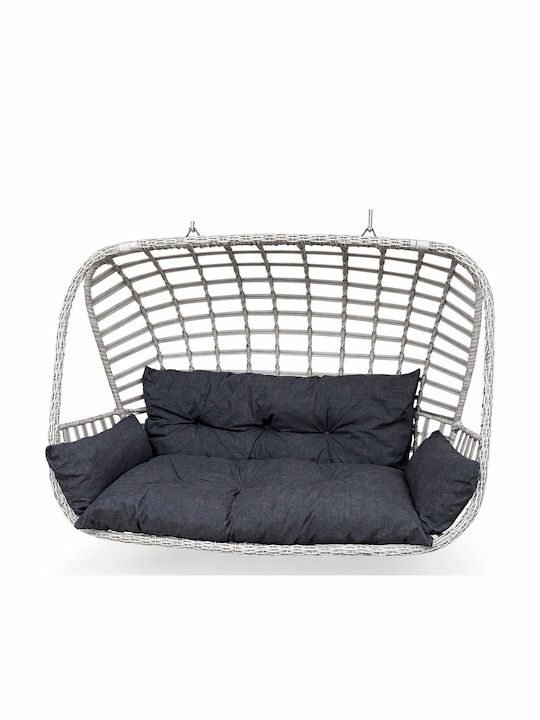Φωλιά με Βάση 2 Θέσεων Rattan Μ150xΠ120xΥ80cm Γκρι Φωλιά με Βάση 2 Θέσεων Rattan Μ150xΠ120xΥ80cm Γκρι