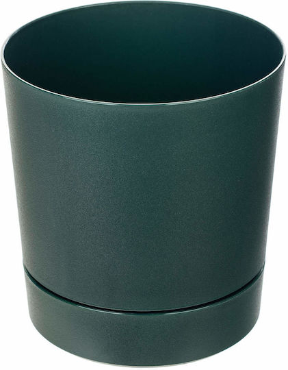Kadax Plastic Green Flower Pot with Saucer 34.5x34.5cm