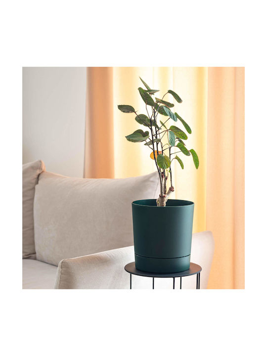 Kadax Plastic Green Flower Pot with Saucer 34.5x34.5cm