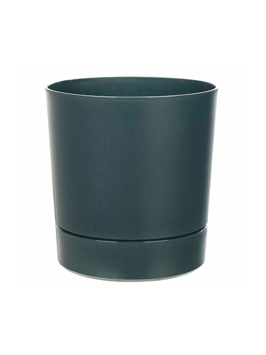 Kadax Plastic Green Flower Pot with Saucer 34.5x34.5cm