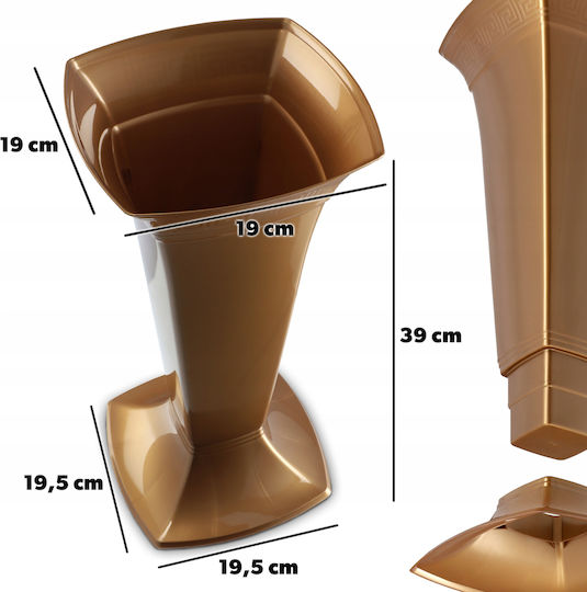 Kadax Plastic Gold Flower Pot