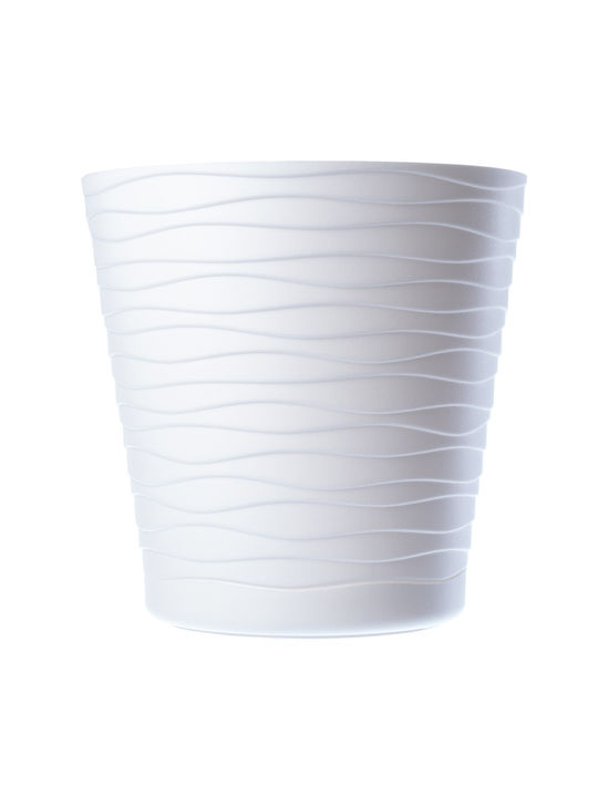 Kadax Γλάστρα Πλαστική White με Πιάτο 18x18εκ.