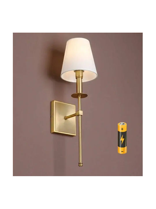 SteweHome Modern Led Wall Lamp With Cone Shade Gold Satin 40cm