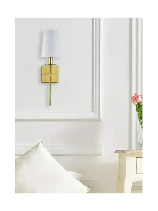 Stewehome Lampă De Perete Modernă Led Cu Abajur Conic Auriu Satinat 40cm