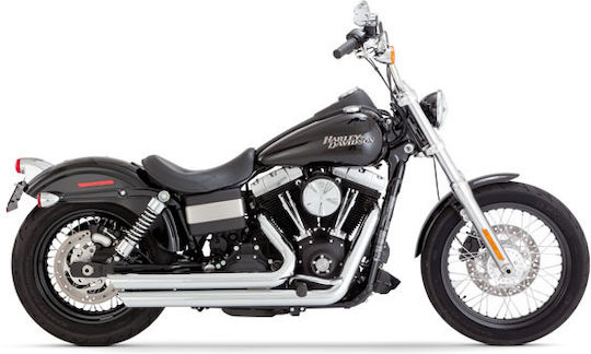 Vance & Hines Motorcycle Exhaust Harley Davidson 06 17 Dyna Excl 12 16 Fld Chrome 2 1/2" Big Shots Staggered Chrome