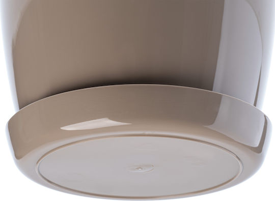 Kadax Set of 3 Plastic Beige Flower Pots with Saucer