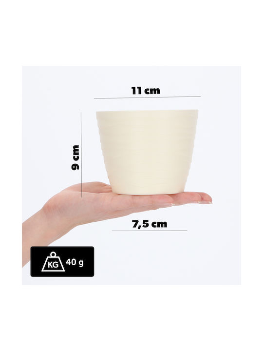 Kadax Kadax Kunststoff Blumentopf Creme 11x11cm