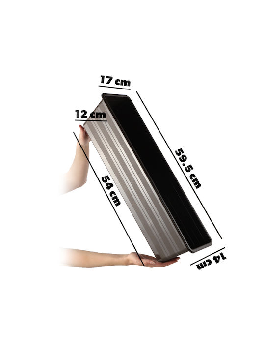 Kadax Set 3 Ghivece de Flori din Plastic Maro