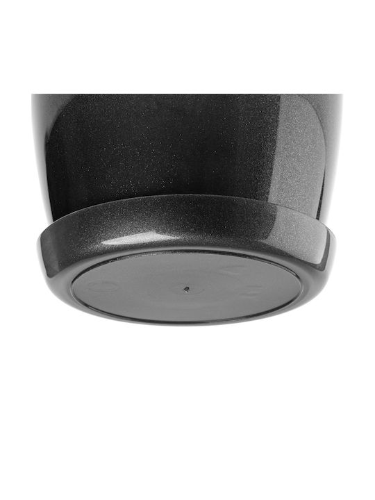 Kadax Set Of 3 Plastic Graphite Flower Pots With Saucer
