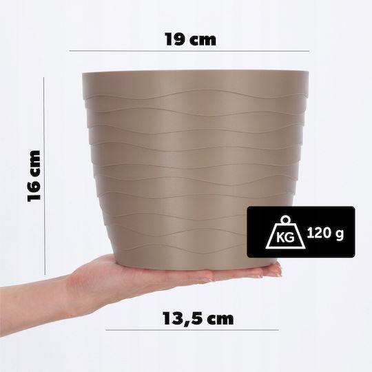 Kadax Γλάστρα Πλαστική Beige 19x19εκ.