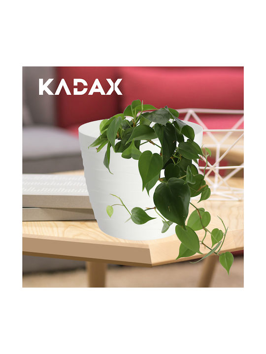 Kadax Пластмасова Саксия За Цветя Бяла 11x11см