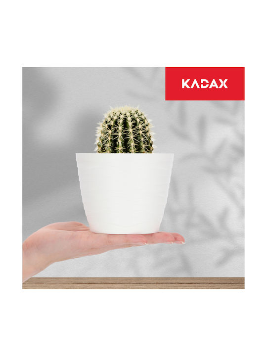 Kadax Пластмасова Саксия За Цветя Бяла 11x11см