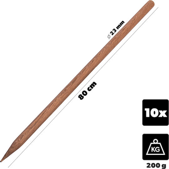 Wooden Stakes Impregnated 80 Cm Support Rod Stick 10 Pcs Ø 23mm