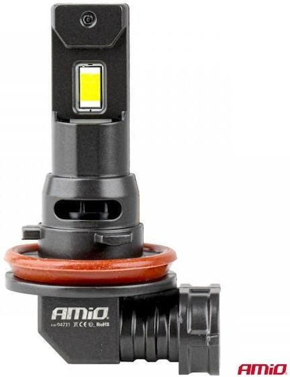Amio LED Bulbs F25 Pro Black Edition H8 H9 H11 H16 68w 12-24v Full Canbus Brightness 7646lm Cold White 6000k Passenger Cars & Trucks Set of 2 pcs 04721/am 04721/am