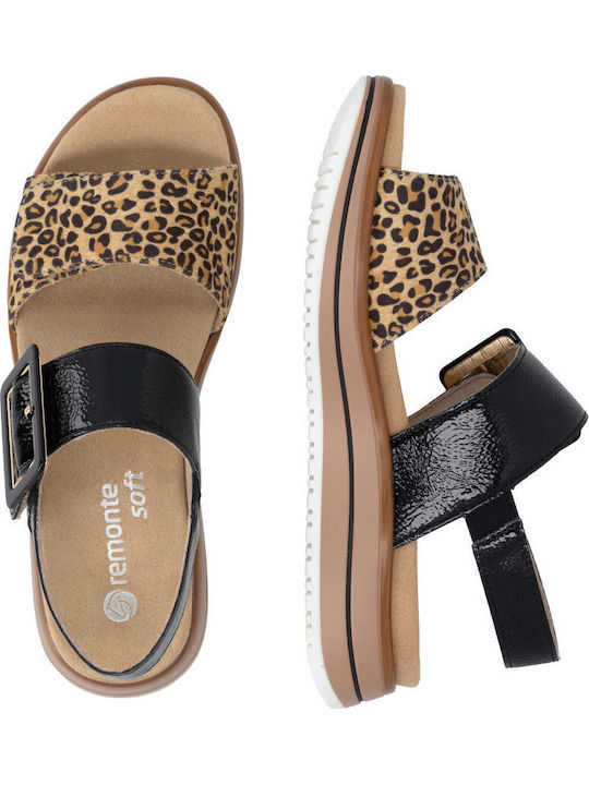 Damen Flache Schwarze Sandalen