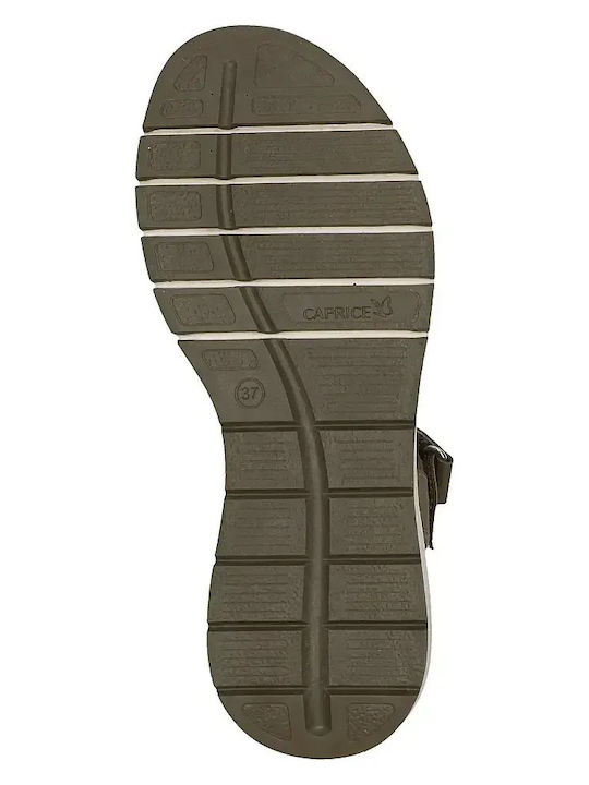Leather Women's Flat Sandals Green