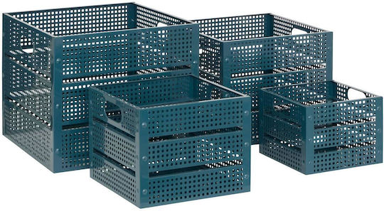 Atmosphera Metal Storage Box with Wheels and Lid 35x35x30cm
