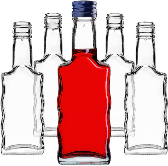 Glass 200ml Liqueur Bottle Navy Blue Cap 1 Pc
