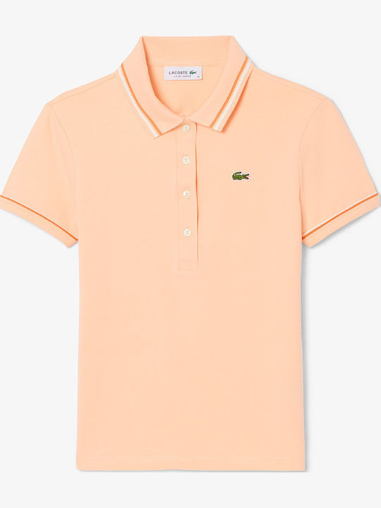 Damen Polo Bluse Kurzärmelig Koralle