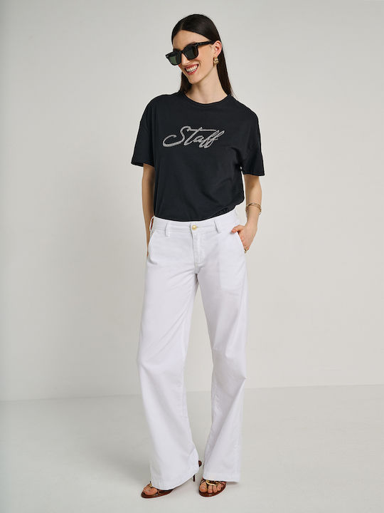 Women's Cotton Short Sleeve Top Black
