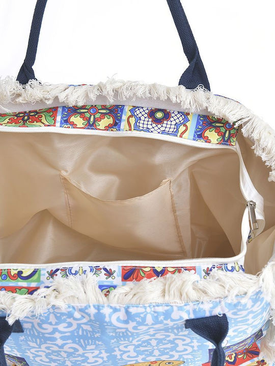 Ble Resort Collection Fabric Blue Beach Bag