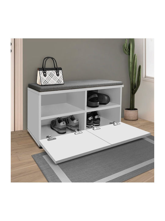 Twain Wooden Shoe Organizer White 80x35x42cm