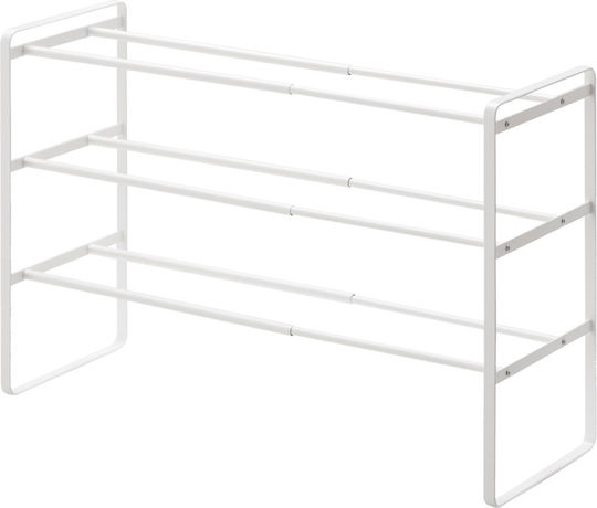 Metall Schuhschrank Frame mit 3 Regalen White L70xW25xH46cm