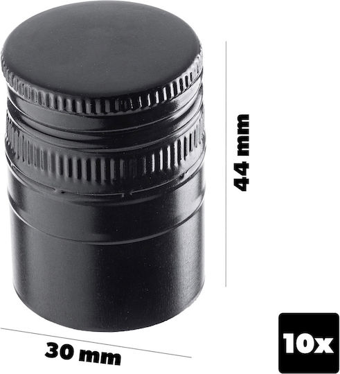 10x Bottle Caps Diameter 31.5mm Long Black Bottle Caps