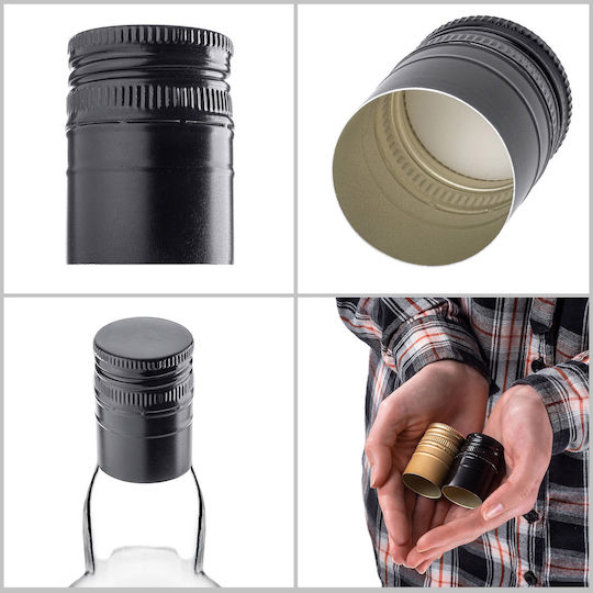 10x Bottle Caps Diameter 31.5mm Long Black Bottle Caps