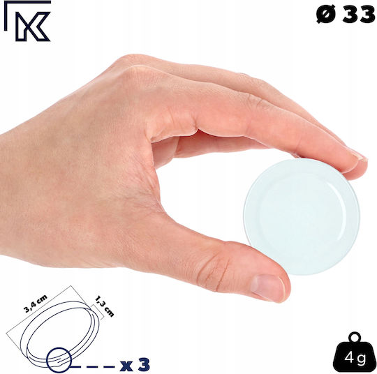 Bottle Caps Kubuś Jar Lids Caps Fi33 10pcs 3 Clips