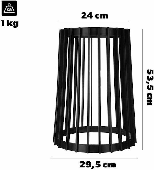 Standing Flower Plant Stand Loft Double-sided Black 53.5 Cm