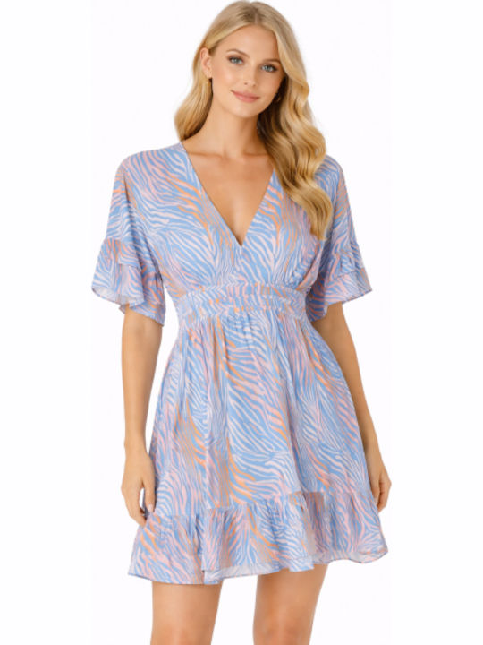 Summer Mini Dress Light Blue SL-ASD91062-26DR-Light Blue