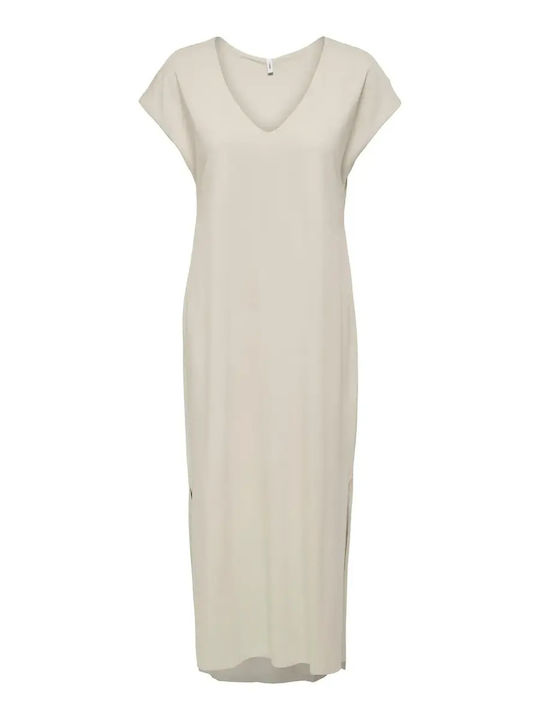 Sommer Midi Damenkleid Ecru