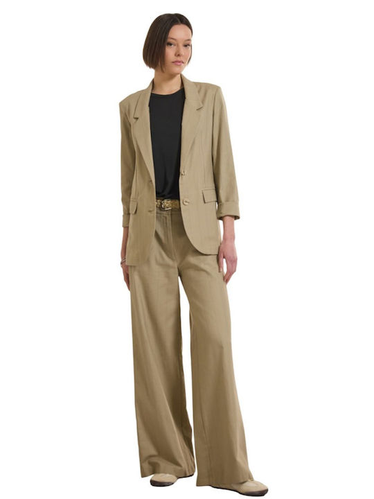 Damen Stoffhose Beige