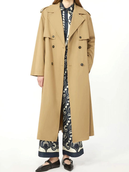 Pantaloni Largi Dama Floral Albastru