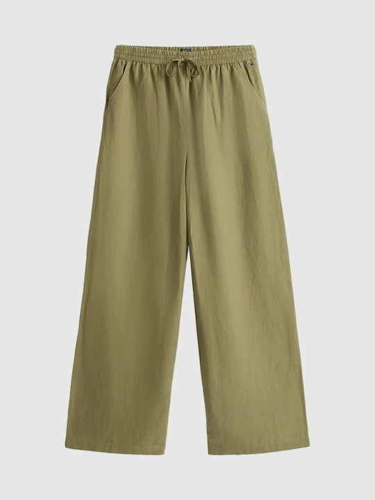 Damen Leinenhose Khaki