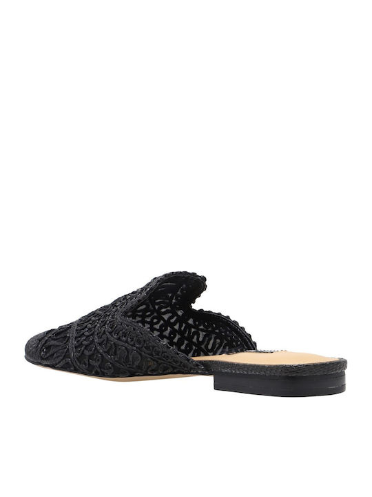 Flat Mules In Black Colour