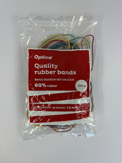 Benzi Elastice Optima Benzi Pentru Bani 60% Cauciuc 100g/pungă Diametru 65mm Grosime 1.5mm X 1.5mm Optima Culori Asortate Benzi Elastice Optima Benzi Pentru Bani 60% Cauciuc 100g/pungă Diametru 65mm Grosime 1.5mm X 1.5mm Optima Culori Asortate