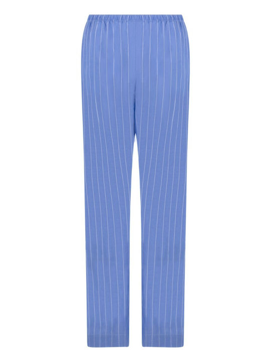 Hunkemöller Summer Cotton Women's Pajama Trousers Blue Stripe