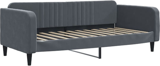 Καναπές Κρεβάτι Μονό για Στρώμα 90x200cm Σκούρο Γκρι Καναπές Κρεβάτι Μονό για Στρώμα 90x200cm Σκούρο Γκρι