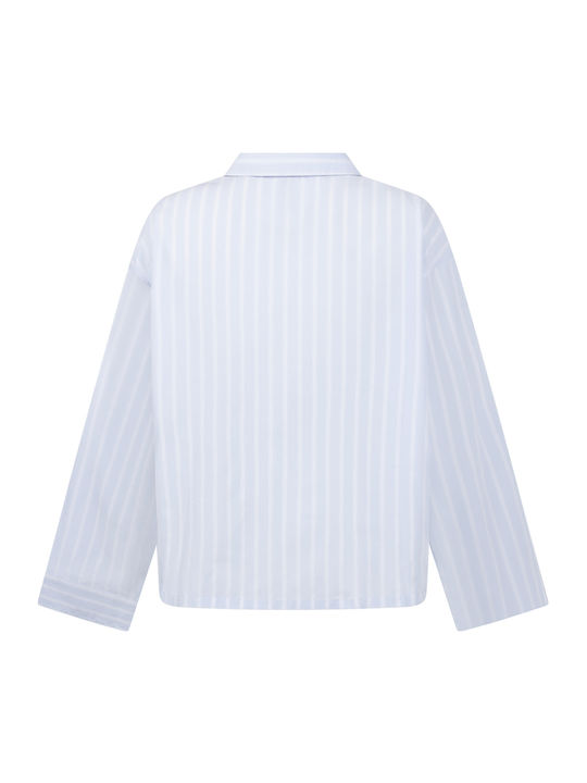 Hunkemöller Sommer Damen Schlafanzug Bluse Stripe