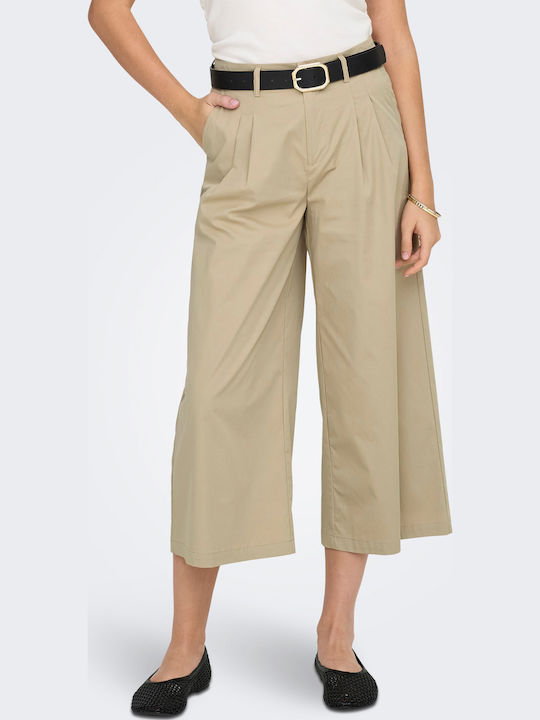 Only Γυναικείο Υφασμάτινο Παντελόνι Beige