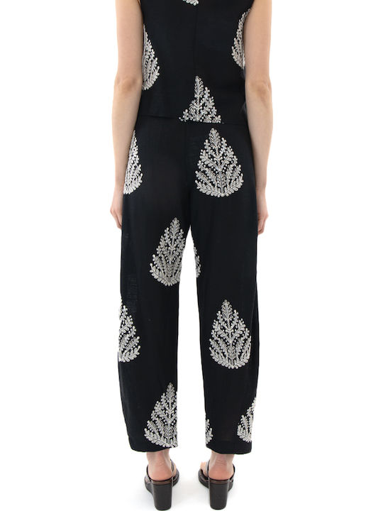 Moutaki Women's Fabric Trousers with Sequins