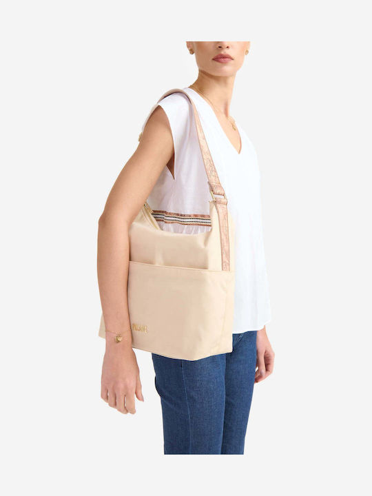 Fabric Women's Shoulder Bag Ecru